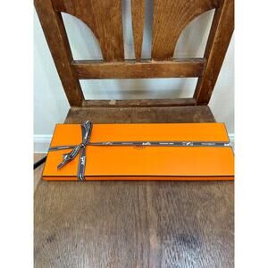 New Unused HERMES Neck Tie yellow 100%Silk With Box Made in France